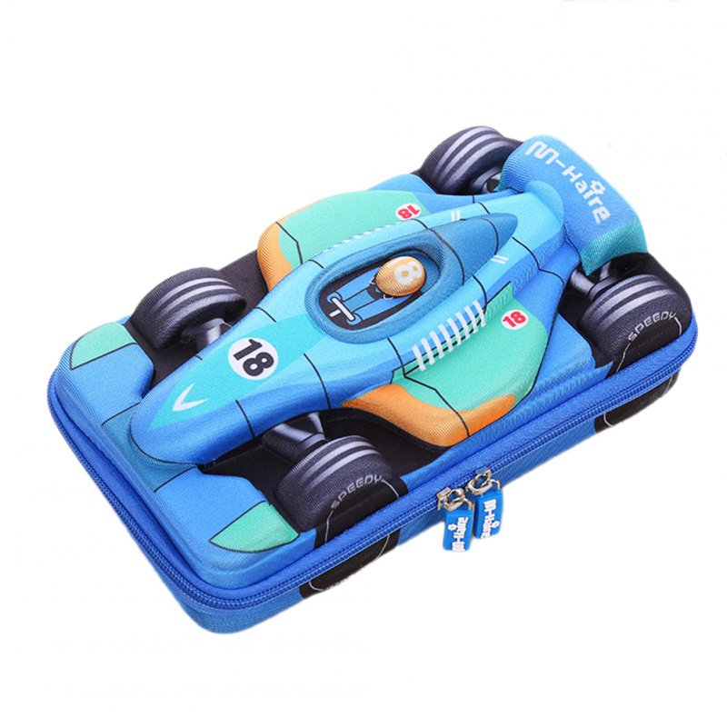 Creative Pencil Case 3d Motorcycle Car Zipper Pen Bag Stationery Organizer Storage Pouch For Students Gifts (F1 racing blue)
