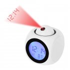 Creative Projection Digital Lcd Snooze Clock Bell Alarm Display Backlight Led Projector Home Clock Timer White