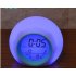 Creative Spherical 7 Colors Changing Light Natural Sound Alarm Clock Rose red