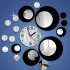 Creative Style Multi circles Acrylic Round Wall Clock for Home Wall Decoration DIY Art Silver red
