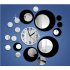 Creative Style Multi circles Acrylic Round Wall Clock for Home Wall Decoration DIY Art Silver red