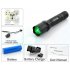 Cree R5 Green LED light with clicky switch  gun pressure switch  18650 battery and charger  Perfect for stealth operations  night fishing and detecting insects 