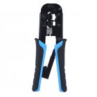 Crimping Pliers, Wire Stripper Tool With 2 Metal Blade, Ergonomic Handle, Light Weight High Hardness Ratchet Crimping Tool For Electrical Wire Connectors Blue and black handle