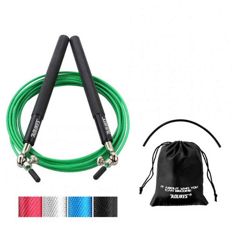 Crossfit Speed Jump Rope Professional Skipping Rope For MMA Boxing Fitness Skip Workout Training Black + green rope