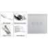 Crystal Glass Touch Sensitive Light Switch 3 Gang input a LED Indicator and Mini Remote Control supports a Max Load of 2000W 
