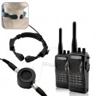 Crystal clear radio communication in the noisiest environments with this professional grade walkie talkie set with throat mic 