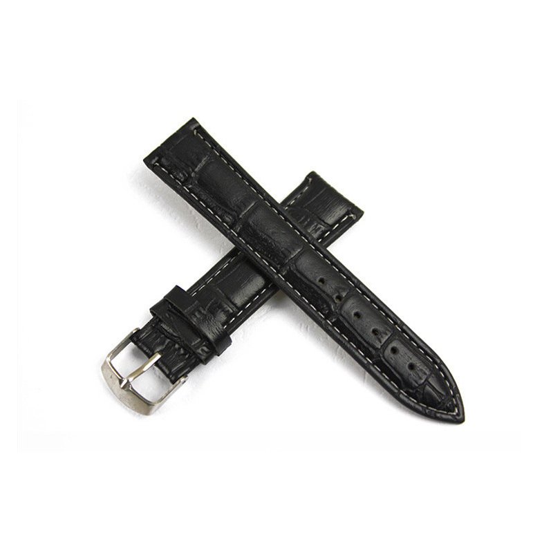 22/20/18/16mm Men Women PU Leather Strap Bamboo Pattern Wrist Watch Band Replacement 22mm black