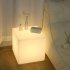Cube Lights Table Lamp With Button Adjustment Switch Tricolor Light Up To 300 Pounds Weight Waterproof LED Cube Stool For Garden Courtyard Bar Home 25cm