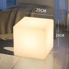 Cube Lights Table Lamp With Button Adjustment Switch Tricolor Light Up To 300 Pounds Weight Waterproof LED Cube Stool For Garden Courtyard Bar Home 25cm