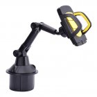 Cup Holder Phone Mount For Car Expandable Base Height Adjustable Stable Rotatable Holder For Cars SUVs Trucks Black and yellow