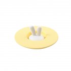 Cup  Lid Leak proof Cartoon Rabbit Ears Shape Silicone Cup Seal Tableware Accessories yellow