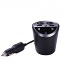 Cup Shaped Dual <span style='color:#F7840C'>USB</span> Car <span style='color:#F7840C'>Charger</span> Bluetooth Hands-free <span style='color:#F7840C'>Phone</span> Car Bluetooth MP3 Player black