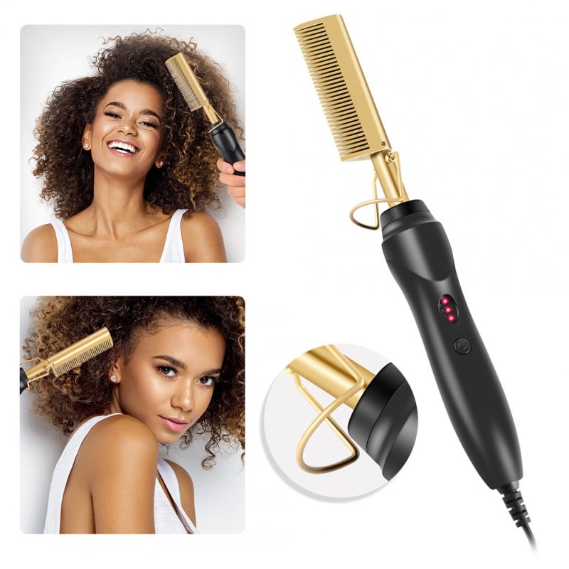 Curling Comb Wet Dry Dual-use Household Electric Iron Straight Hair Perm Comb Styling Tool UK plug