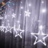 Curtain Light Fairy Star 2m 138 leds Linkable Window Curtain String Light for Wedding Christmas Party Home Kitchen Curtains Window Decor Yellow