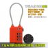 Customs Lock Plastic Password Lock Travel Lock Bag Mini Wire Rope Password Lock Orange