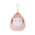 Cute Animal Night Light With Sensor Control Usb Rechargeable Silicone Led Wall Lamps For Kids Bedroom cat-pink