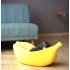 Cute Banana Peel Shape Pet Nest Warm House for Dog Cat Winter Sleeping yellow small