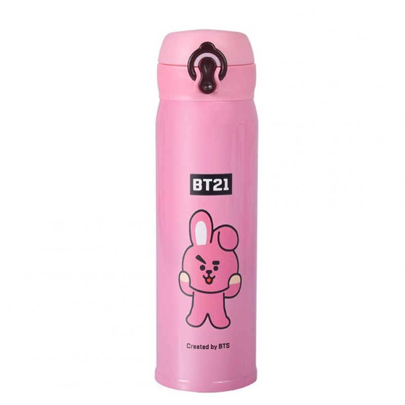 Cute Bts Series Cartoon Printing Stainless Steel Vacuum Thermal Cup for Fans Student rabbit