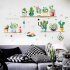 Cute Cactus Pattern Self Adhesive Wall Sticker for Living Room Bedroom Wardrobe Porch Decor HM71007