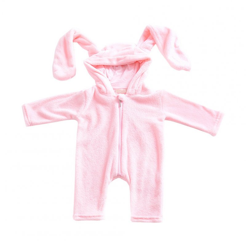 Cute Cartoon Baby Girls Warm Hooded Zipper Romper Lovely Rabbit Ear Long Sleeves Soft Infant Creeping Conjoined Clothes