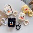 Cute Cartoon Earphone Case for Airpods Funny Sausage Mouth Duck Soft Silicone Earphone Case for Airpods   Light Yellow