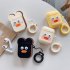 Cute Cartoon Earphone Case for Airpods Funny Sausage Mouth Duck Soft Silicone Earphone Case for Airpods   Light Brown