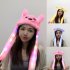 Cute Cartoon Figure Funny Girl Women Hat with Moving Ears for Summer None