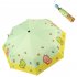 Cute Cartoon Folding Umbrella Outdoor Sunshade Automatic Umbrella For Children Boys Girls yellow dinosaur 21 inchesx8 bones
