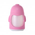 Cute Cartoon Penguin Shape 7 Colors Change Mini Air Humidifier Pink