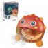 Cute Cartoon Puffer Fish Bath Toy Bubble Machine With Music Automatically Bubble Blowing Toys For Kids Gifts red