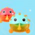 Cute Cartoon Puffer Fish Bath Toy Bubble Machine With Music Automatically Bubble Blowing Toys For Kids Gifts red