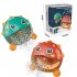 Cute Cartoon Puffer Fish Bath Toy Bubble Machine With Music Automatically Bubble Blowing Toys For Kids Gifts red