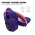 Cute Cat Ear Bluetooth compatible 5 0 Earphone With 3 color Gradient Led Light Foldable Wireless Stereo Headset Purple