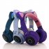 Cute Cat Ear Bluetooth compatible 5 0 Earphone With 3 color Gradient Led Light Foldable Wireless Stereo Headset Purple