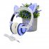 Cute Cat Ear Headset LED Light with USB Chargeable Foldable Earphones for Ipad Tablet Computer Mobile Phone  white