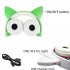 Cute Cat Ear Headset LED Light with USB Chargeable Foldable Earphones for Ipad Tablet Computer Mobile Phone  white