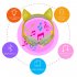 Cute Cat Ear Rechargeable Gaming Headset with LED Lights Colorful Over Ear Foldable Headphones with Mic for Cell Phone  purple