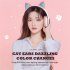 Cute Cat Ears Wireless Headphones With Mic Stereo Music Gaming Led Rgb Bluetooth compatible Headset For Girls Boys blue