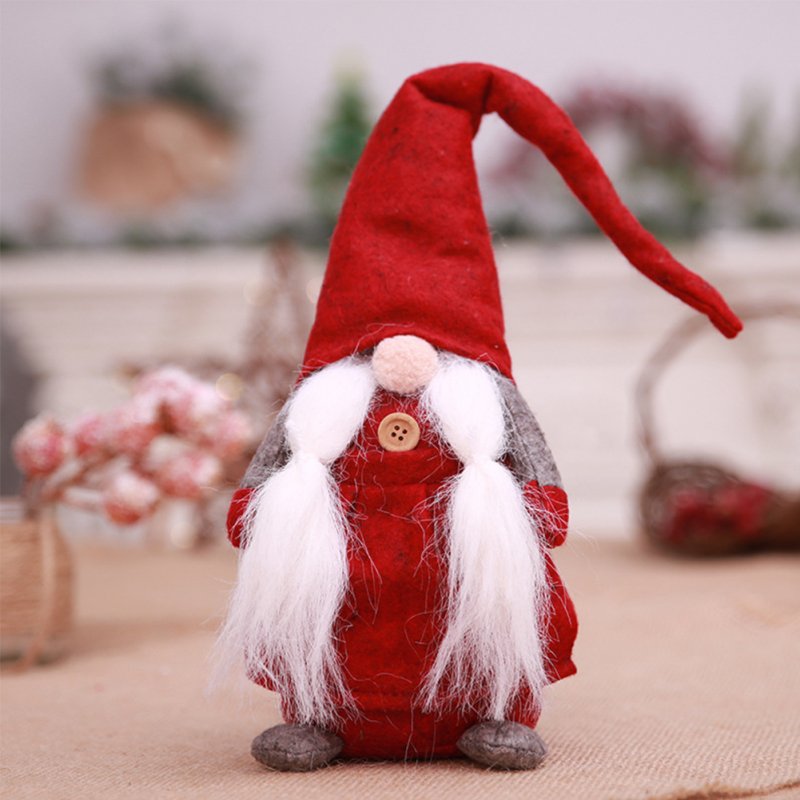 Cute Christmas Standing Doll Covered Face Doll for Christmas Holiday Parties Decoration