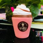 Cute Coffee Ice Cream Cup Design Slow Rising Toy PU Squishy Squeeze Toys Gifts for Kids Pink