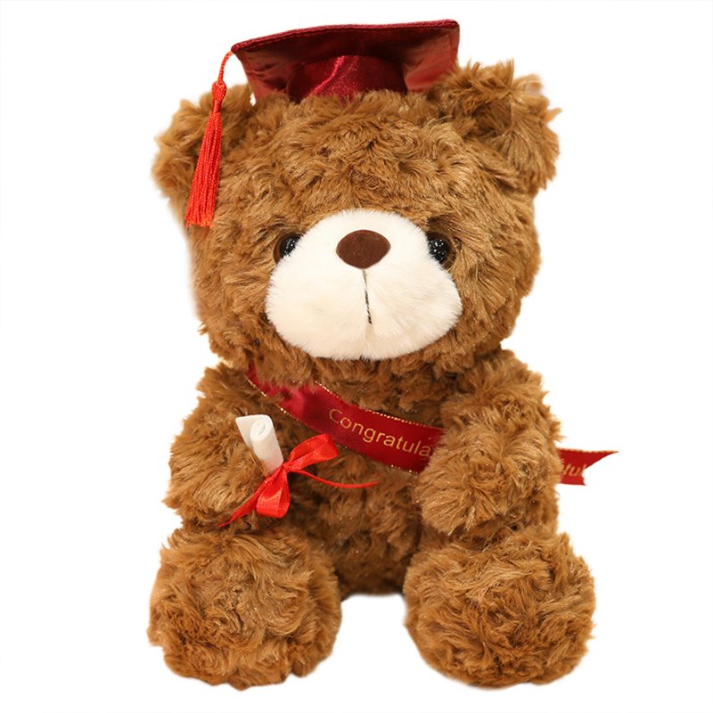 Cute Doctor Cap Bear Doll Graduation Bear Plush Doll Stuffed Plush Toys For Birthday Graduate Gifts For Student Kids red hat B 23cm