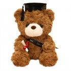 Cute Doctor Cap Bear Doll Graduation Bear Plush Doll Stuffed Plush Toys For Birthday Graduate Gifts For Student Kids black hat B 23cm