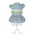 Cute Dot Printing Tassel Dress for Pet Dogs Summer Spring Outdoor Wear blue XS