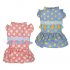 Cute Dot Printing Tassel Dress for Pet Dogs Summer Spring Outdoor Wear blue XS