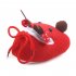 Cute Elk Design Baby Ultra Soft Sole Fleece Shoes as Christmas Gift for Autumn Winter   Red 10 2CM