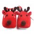 Cute Elk Design Baby Ultra Soft Sole Fleece Shoes as Christmas Gift for Autumn Winter Pink 10 5CM