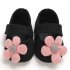 Cute Flower Soft Sole Non Slip Prewalker Princess Shoes for Kids Baby Toddler Girls black 13 cm inside length