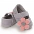 Cute Flower Soft Sole Non Slip Prewalker Princess Shoes for Kids Baby Toddler Girls gray Inside length 11 cm