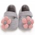 Cute Flower Soft Sole Non Slip Prewalker Princess Shoes for Kids Baby Toddler Girls gray Inside length 11 cm