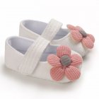 Cute Flower Soft Sole Non Slip Prewalker Princess Shoes for Kids Baby Toddler Girls white 12 cm inside length